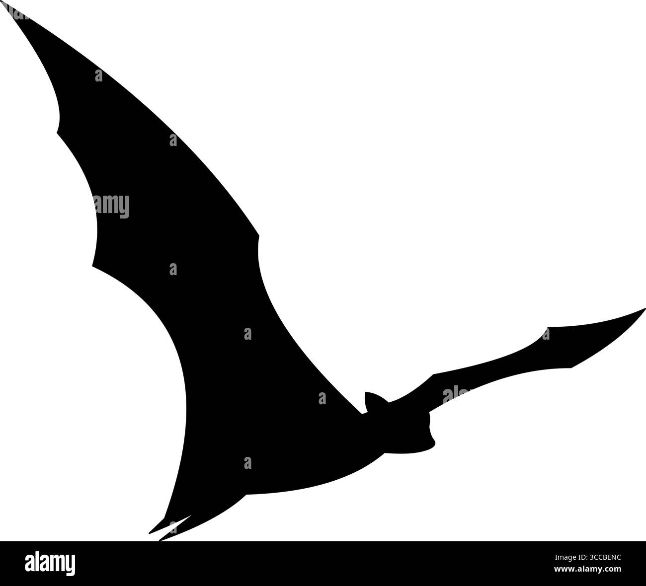 Halloween Black Bat Silhouette Flying. Vector Hand Drawn Illustration ...