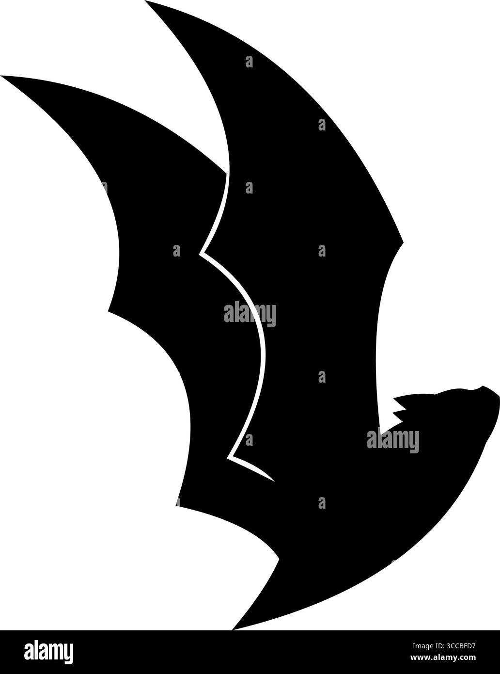 Halloween Black Bat Silhouette Flying. Vector Hand Drawn Illustration ...