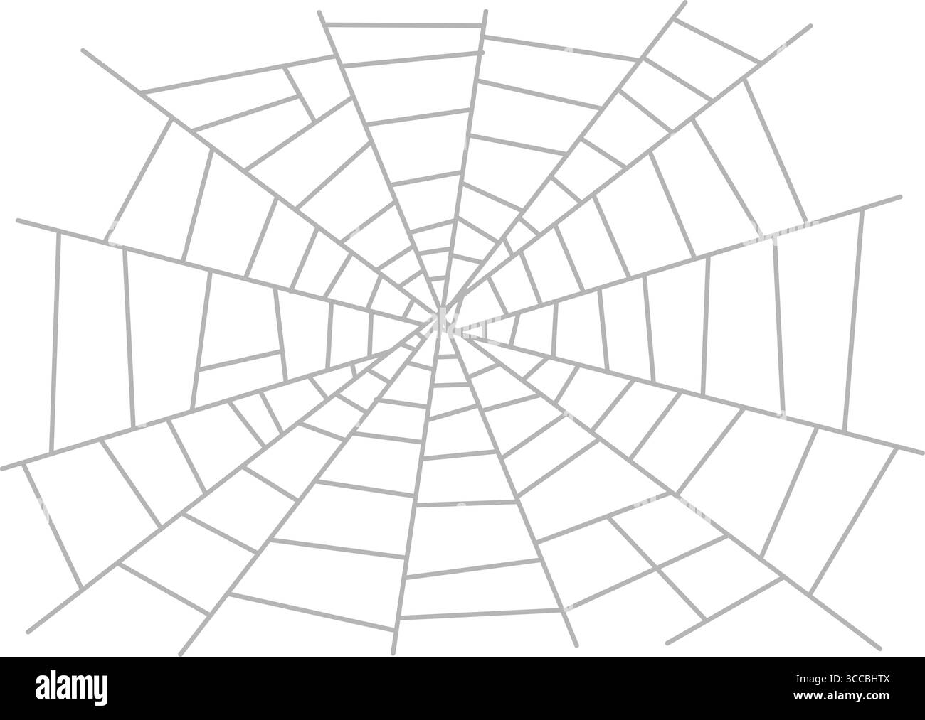 Cartoon Spider Gray Web. Vector Illustration Flat Design Isolated On Transparent Background Stock Vector