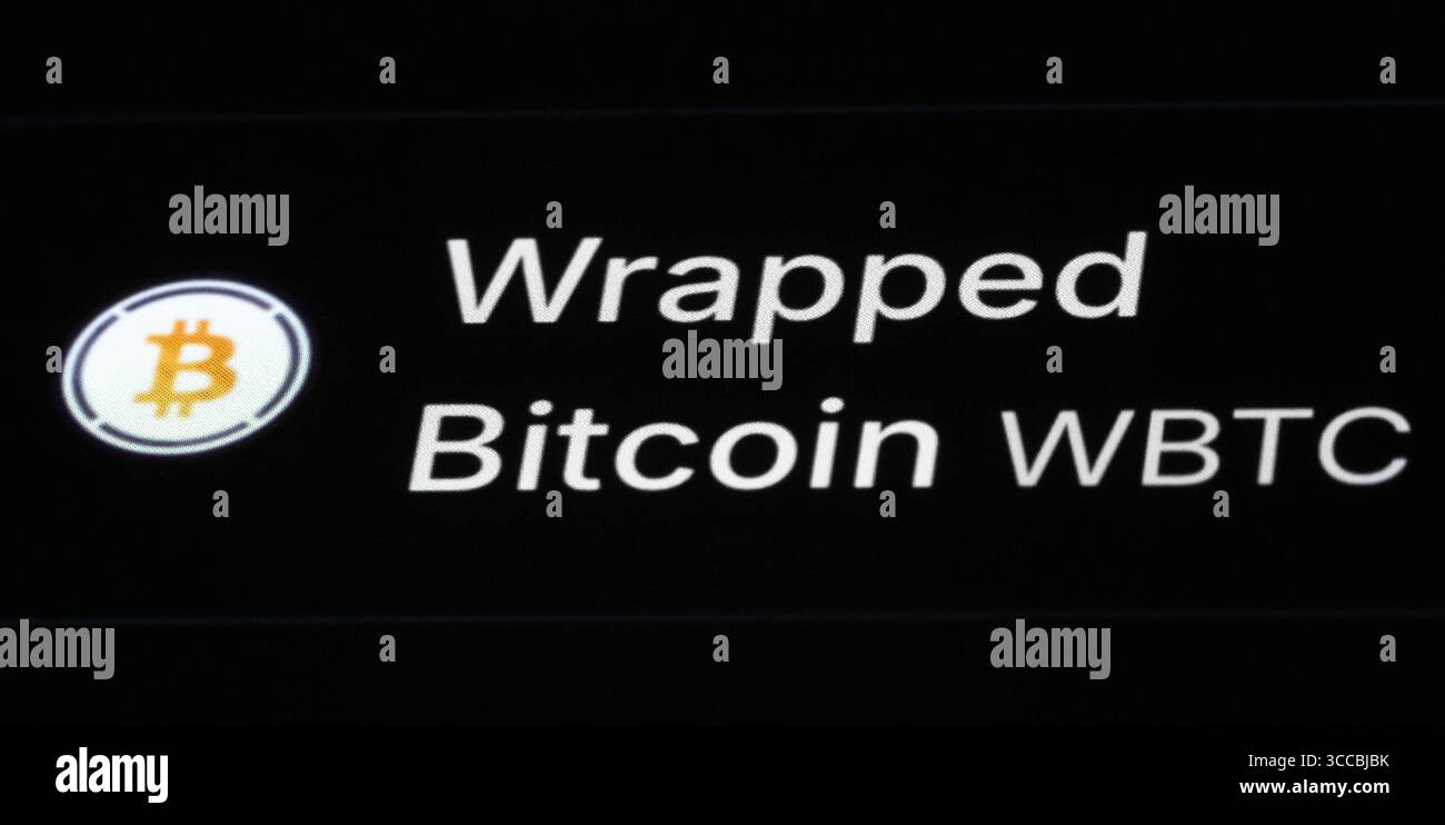 Buy Wrapped Bitcoin WBTC crypto currency, mobile phone app with button,  concept of online trade, investment and coin exchange with smartphone,  finance Stock Photo - Alamy