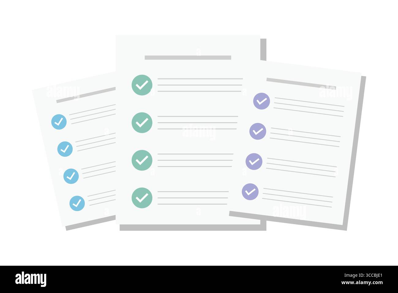 Checkmark icon set Vector illustration in flat style Stock Vector