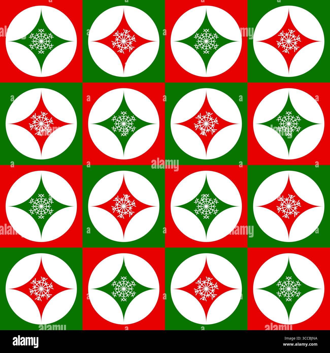Christmas Geometric Mid Mod Seamless Pattern Stock Vector