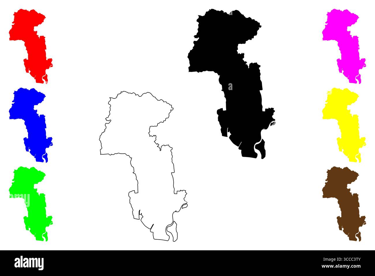 Saga city (Japan, Nihon-koku or Nippon-koku, Kyushu region) map vector ...