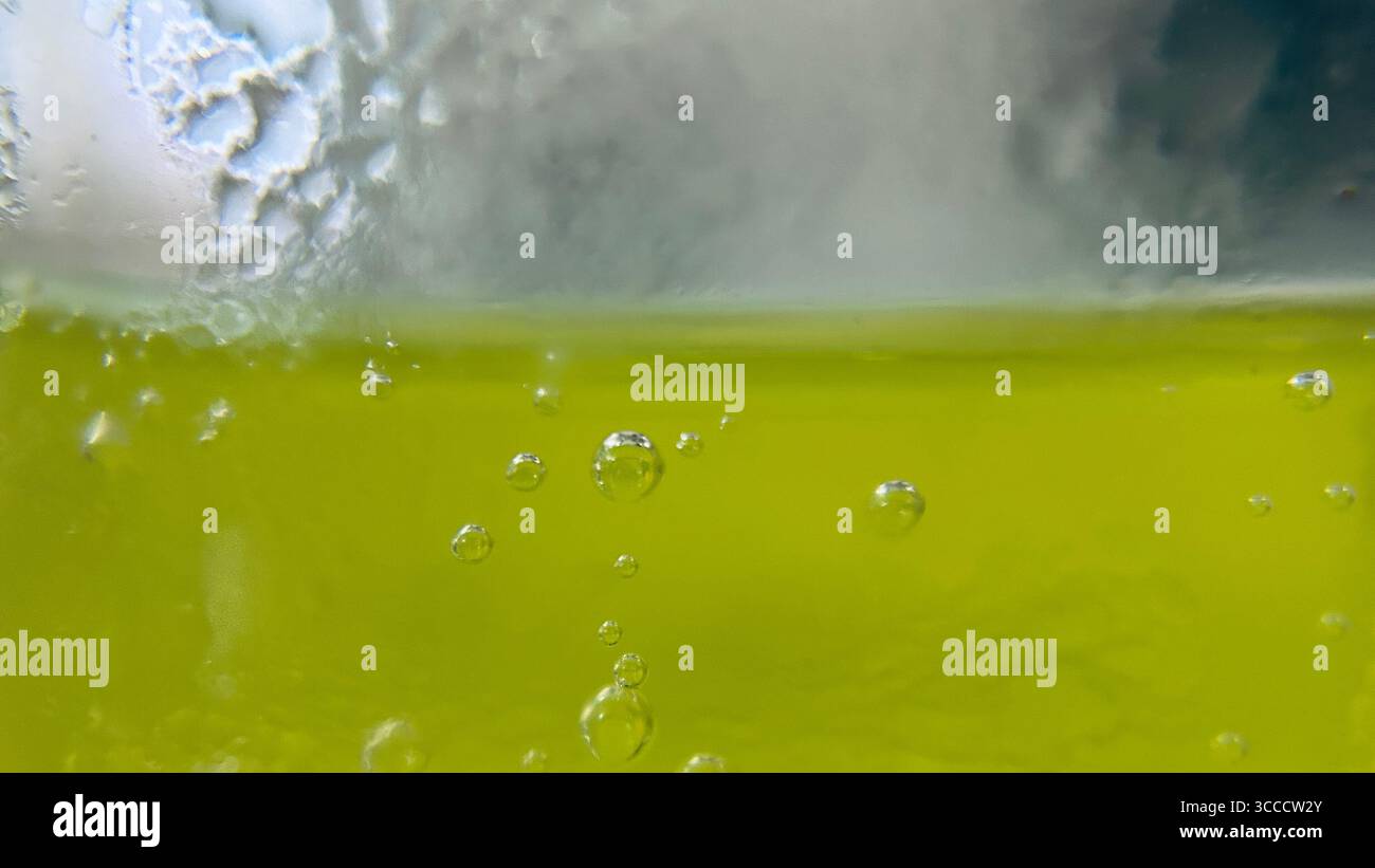 close up texture of soft drink in a glass - Smartphone Captured Stock Image