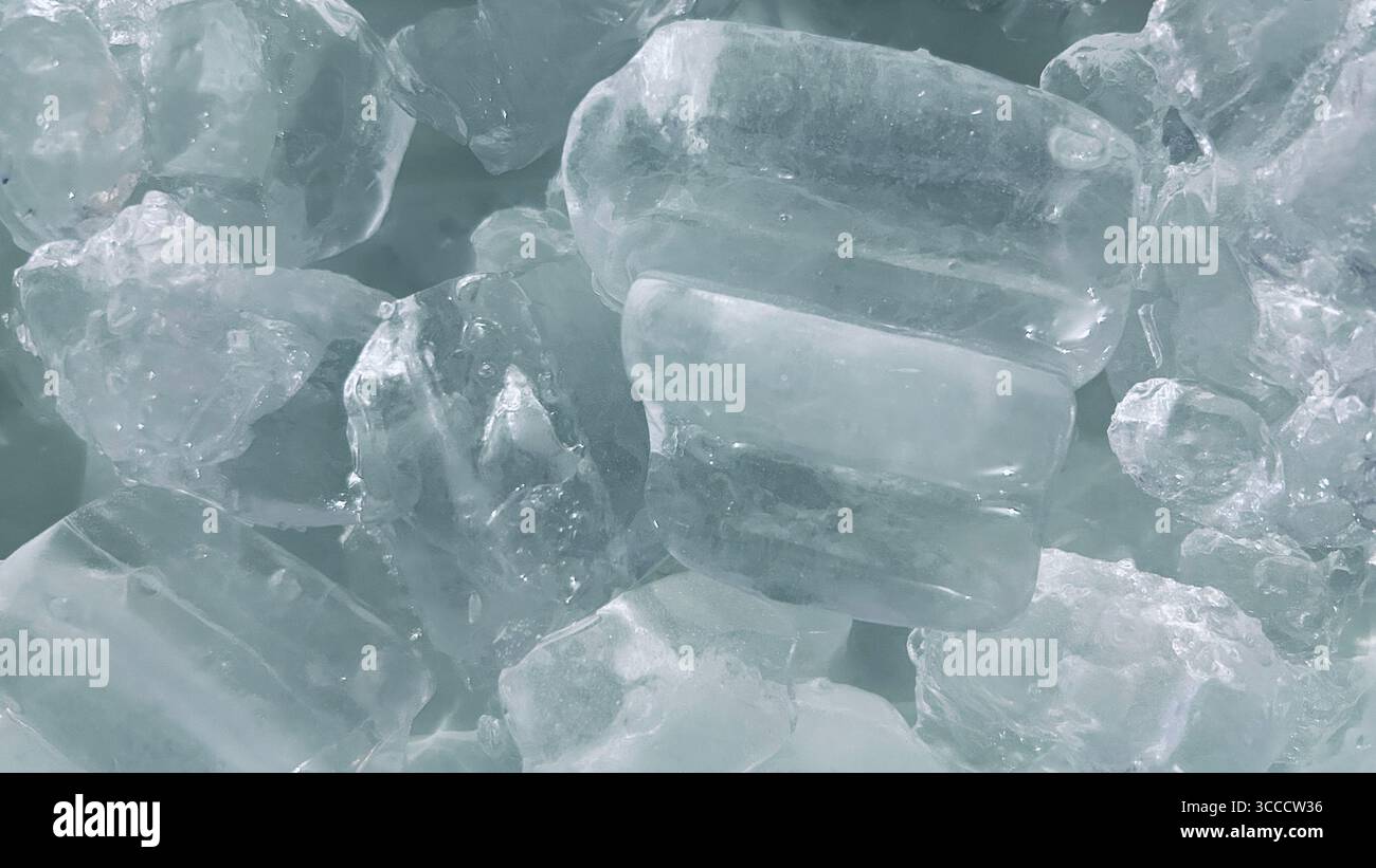 close up texture of cube ice - Smartphone Captured Stock Image