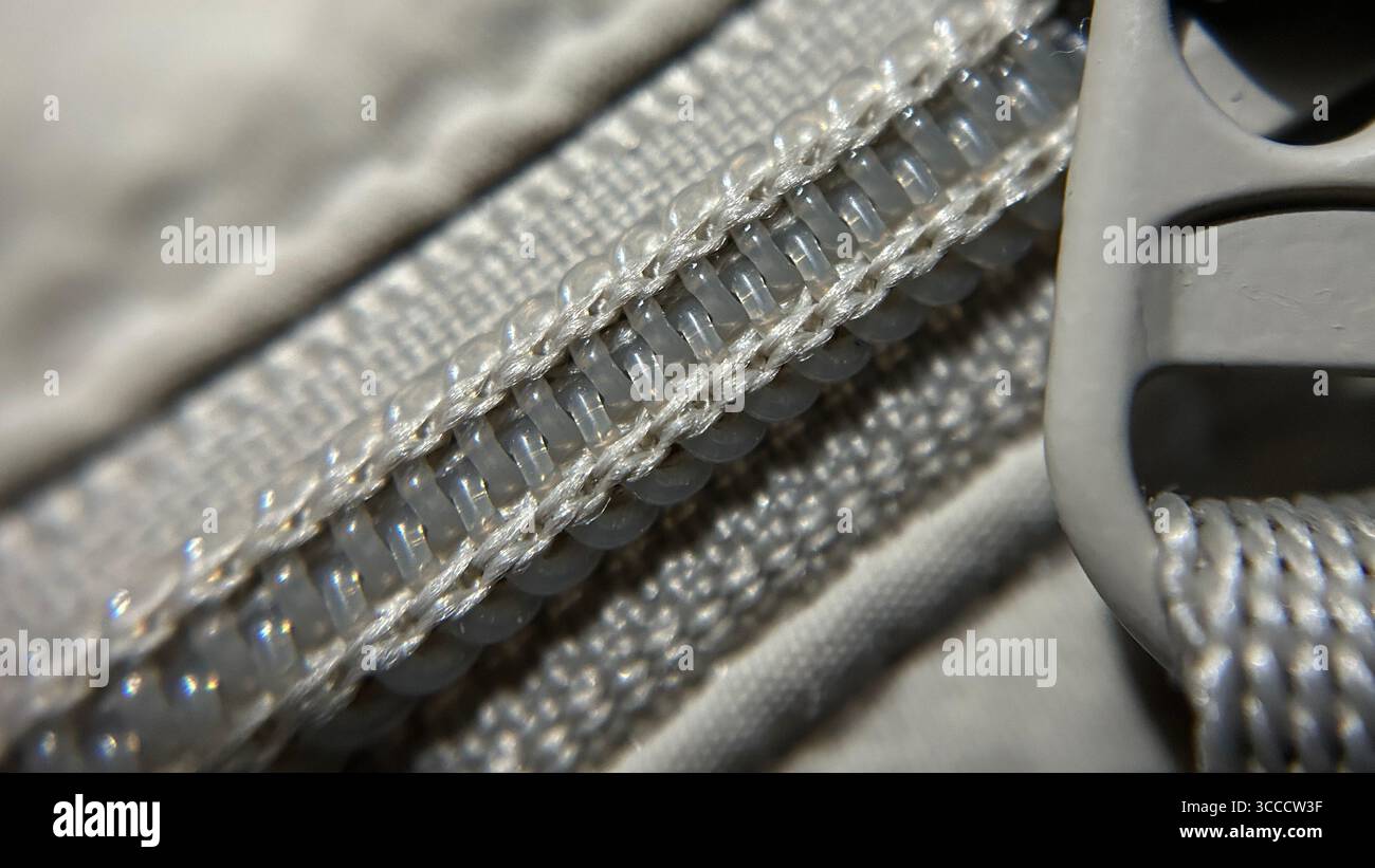close up texture of a zipper - Smartphone Captured Stock Image