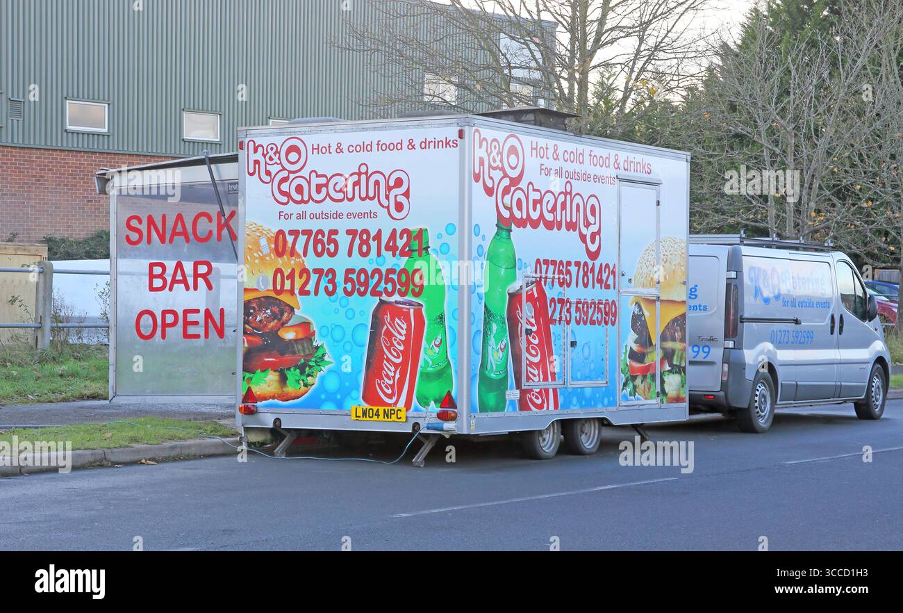 mobile snack van and caterers in burgess hill west sussex Stock Photo