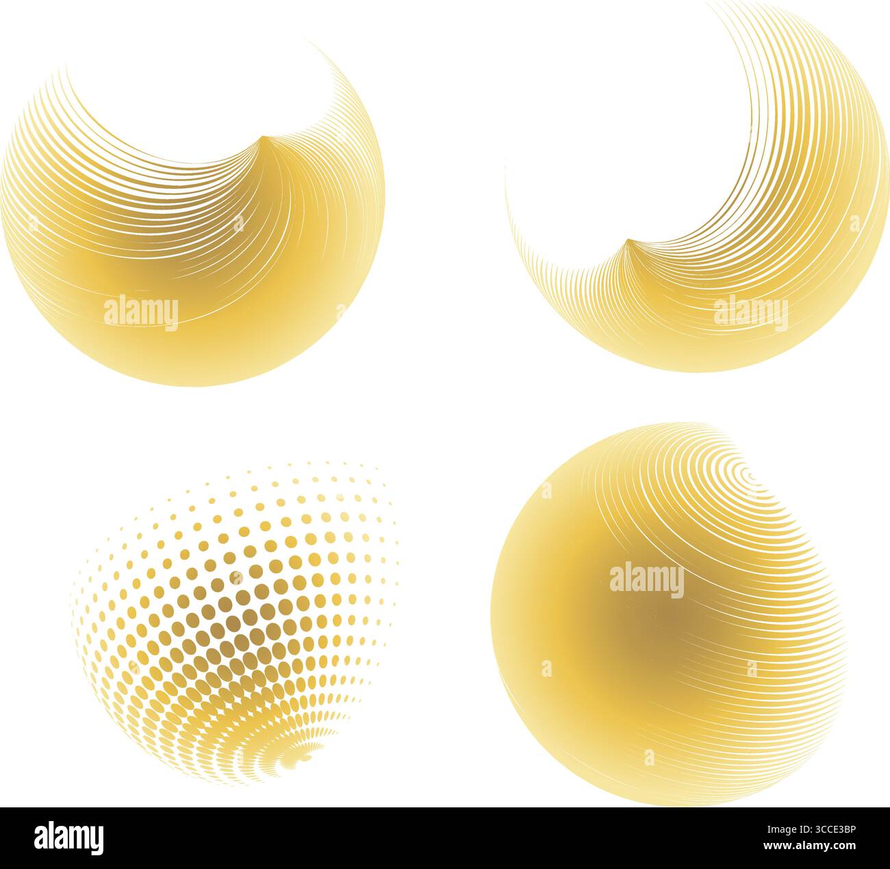 Contemporary set of halftone rounded 3d figures Stock Vector Image ...