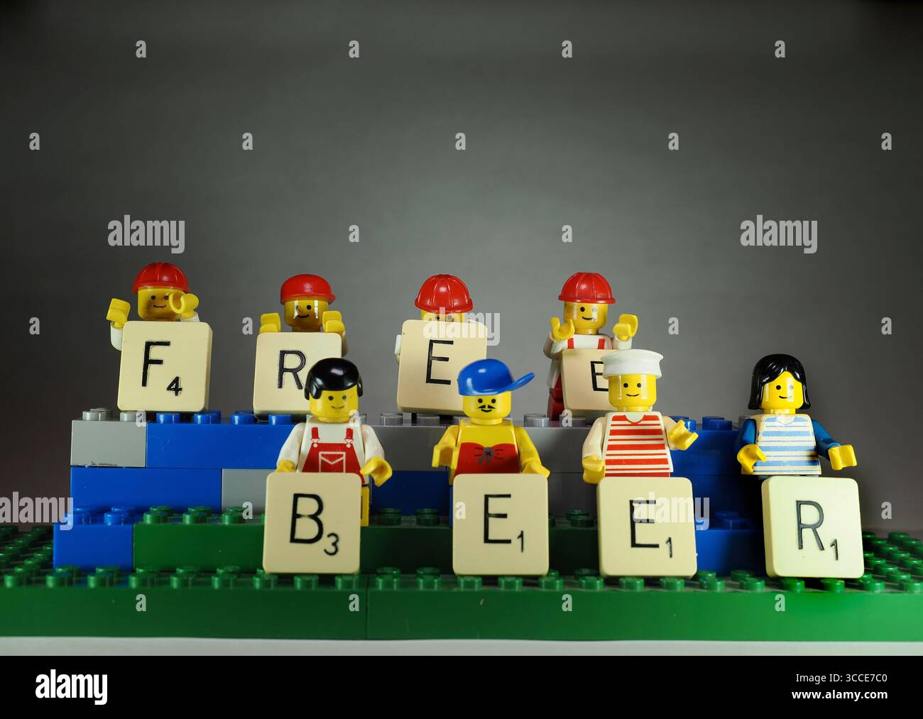 Assortment of Lego mini figures Stock Photo
