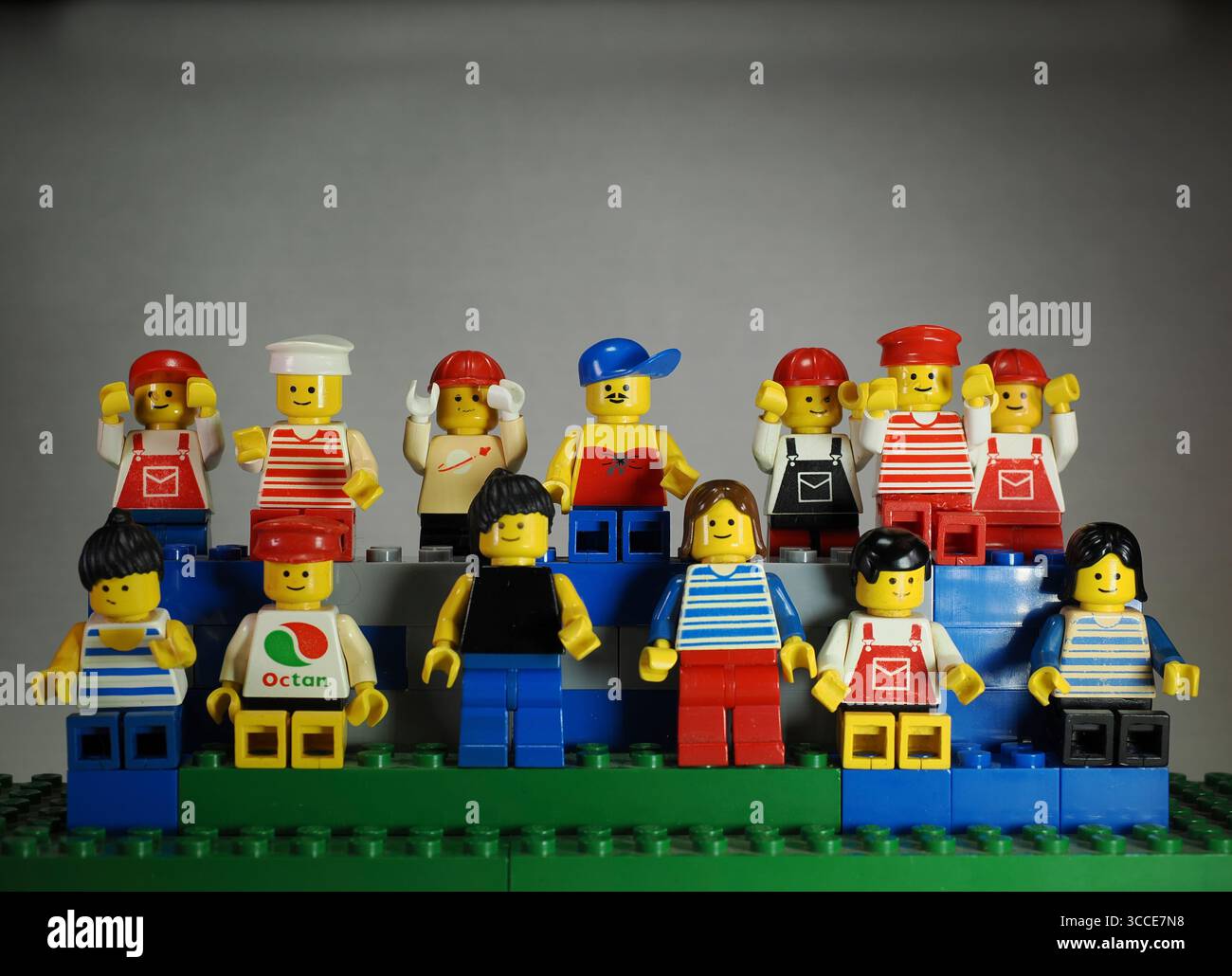 Assortment of Lego mini figures Stock Photo