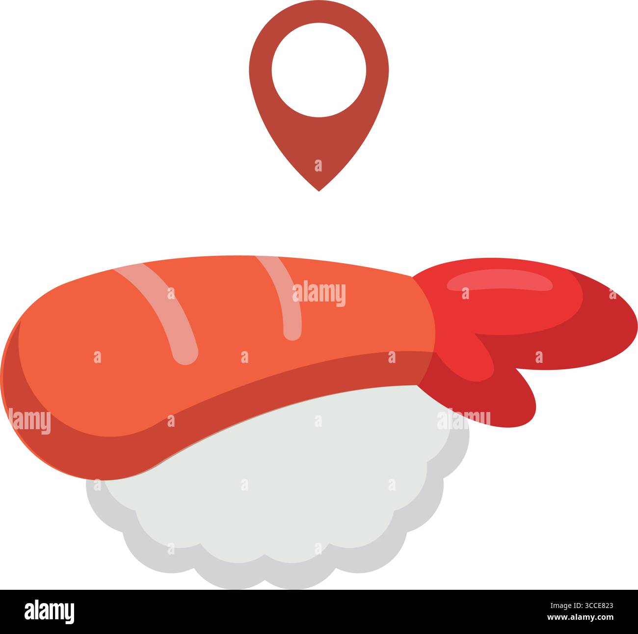 Nigiri sushi locator icon. Vector Stock Vector