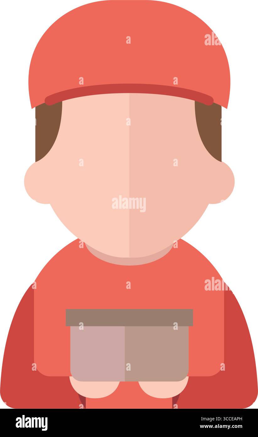 Delivery man with parcel. Vector Stock Vector