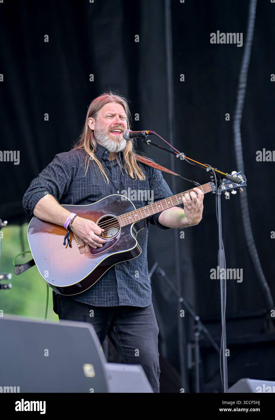 Guitarist, Tony Ivan O'Hara, Mission Folk Music Festival Stock Photo