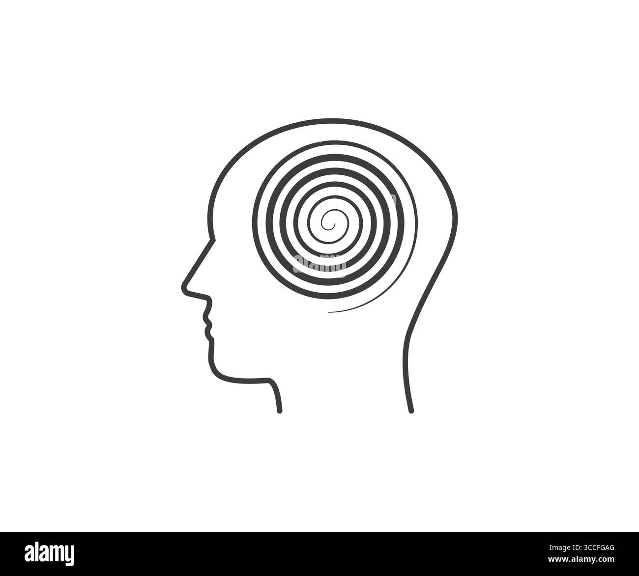Hypnosis, head, spiral icon. Vector illustration. Stock Vector