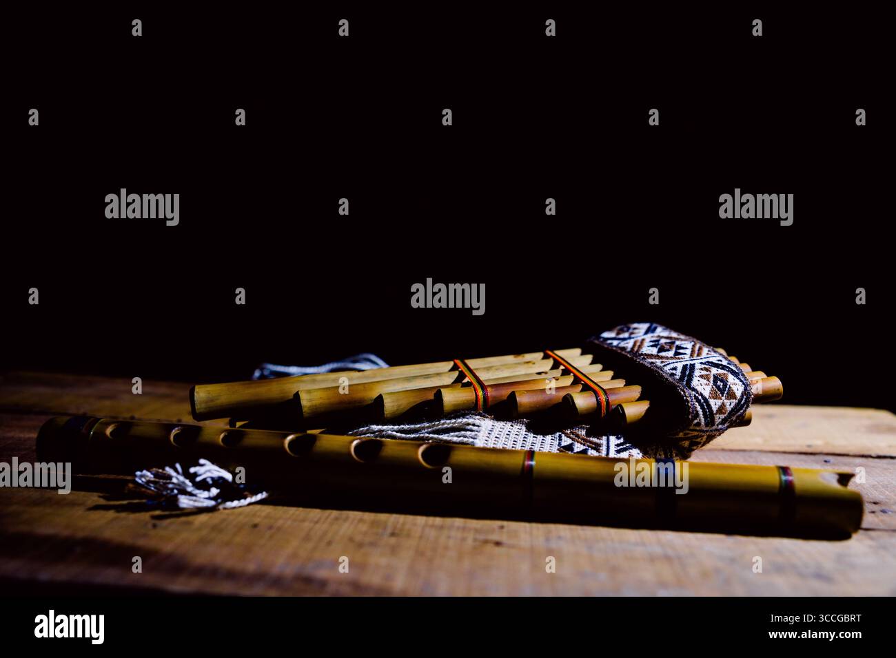 Andean flute and panpipe, traditional musical instruments of the Andes ...