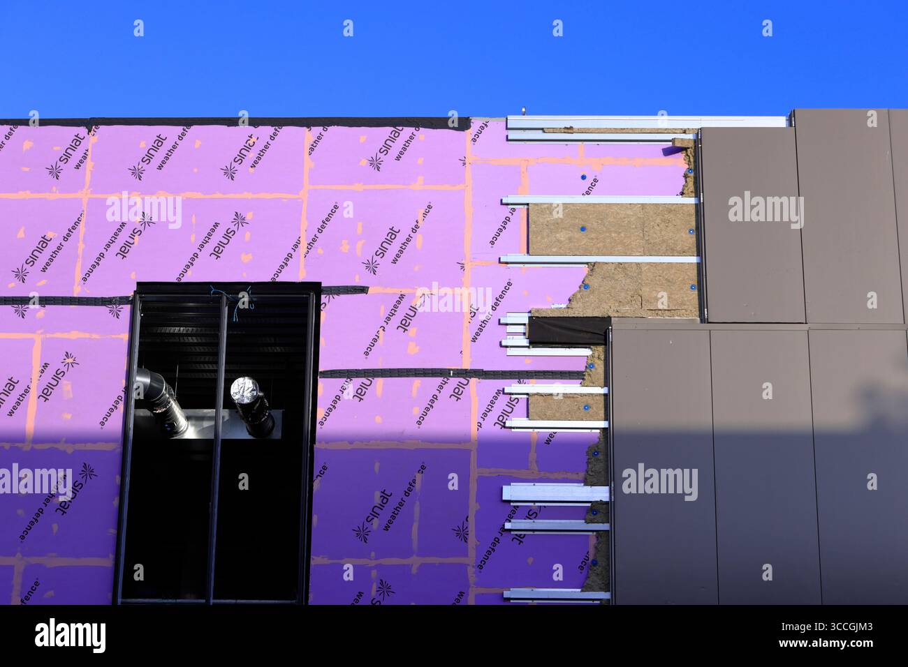 Radcliffe civic hub building envelope installation, weather defence ...