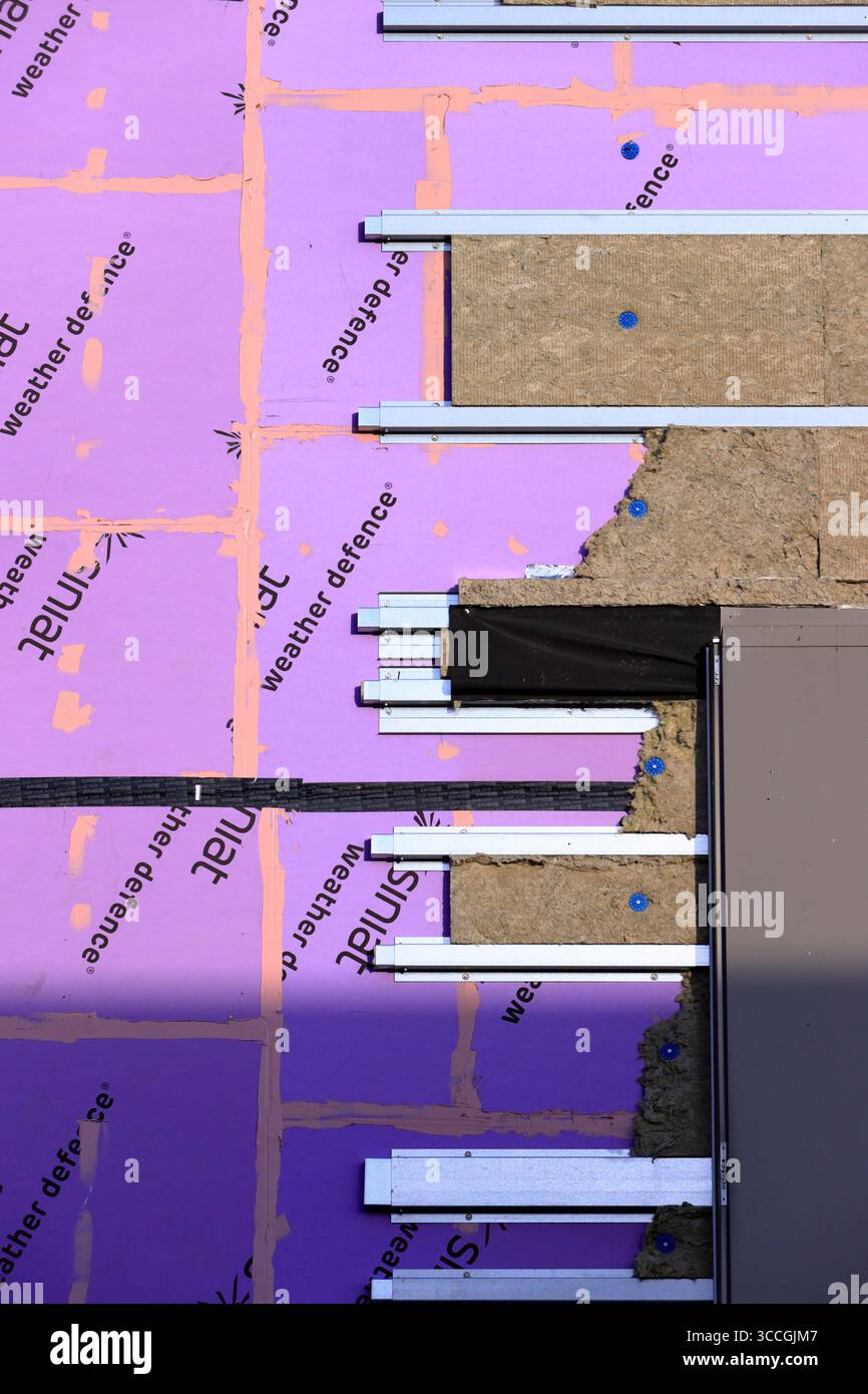 Radcliffe civic hub building envelope installation, weather defence ...
