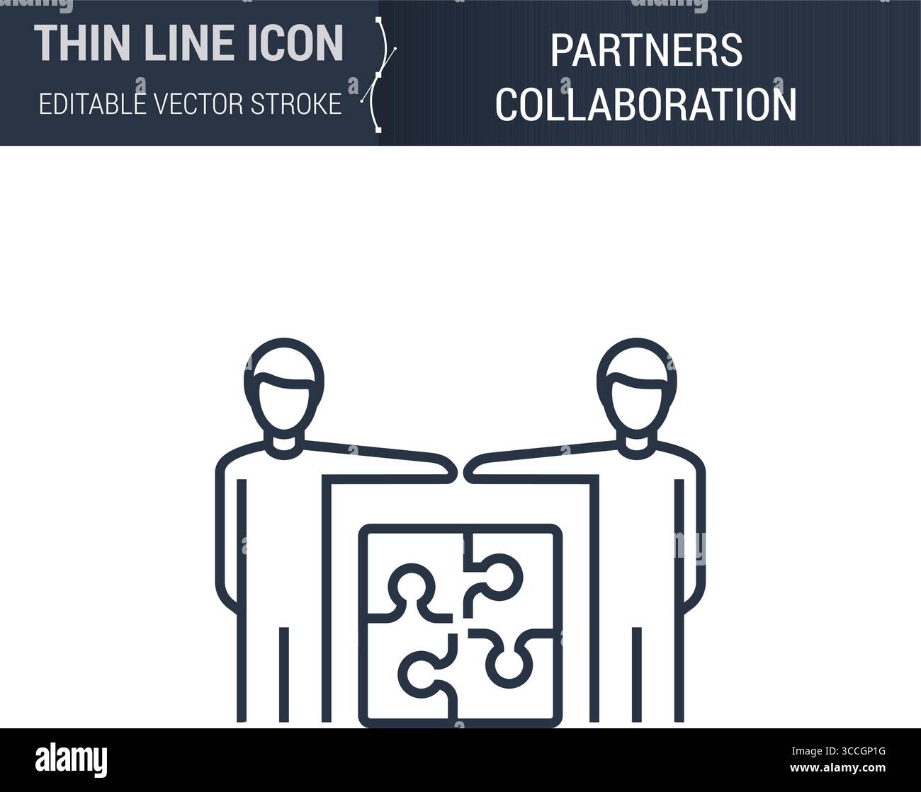 Partners Collaboration Icon - Thin Line Business Symbol. Perfect for ...