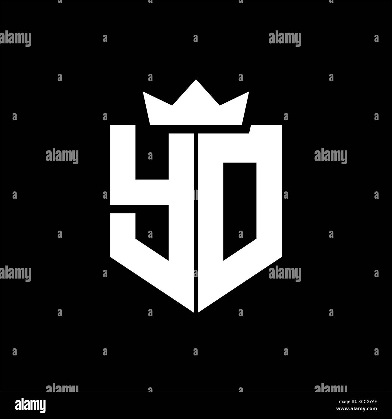 Logo vector image of a shield with a sharp geometric style with a ...