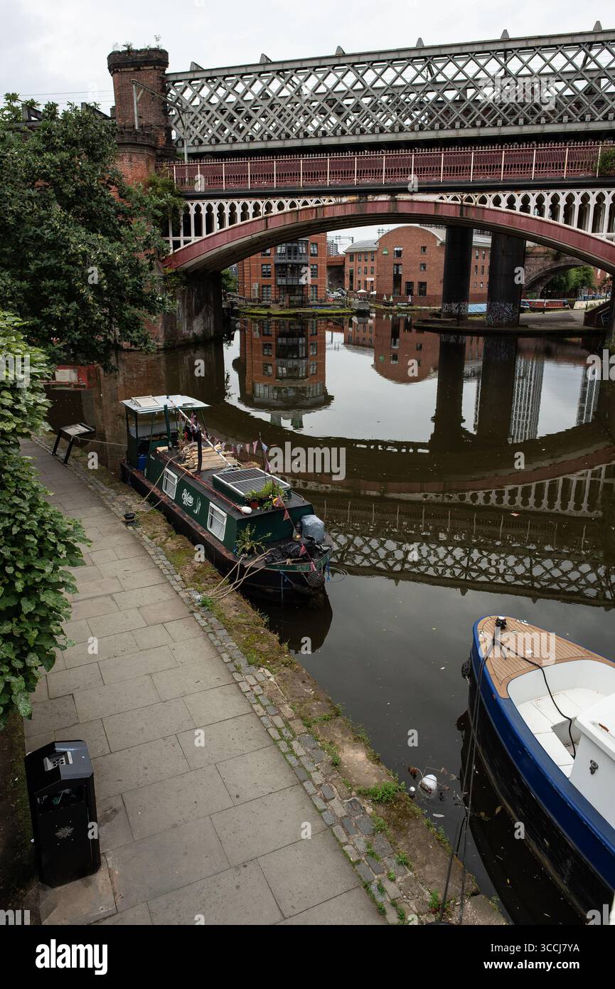 View Of The Castlefield Canal In Manchester August 10 2025 England view-of-the-castlefield-canal-in-manchester-august-10-2025-england