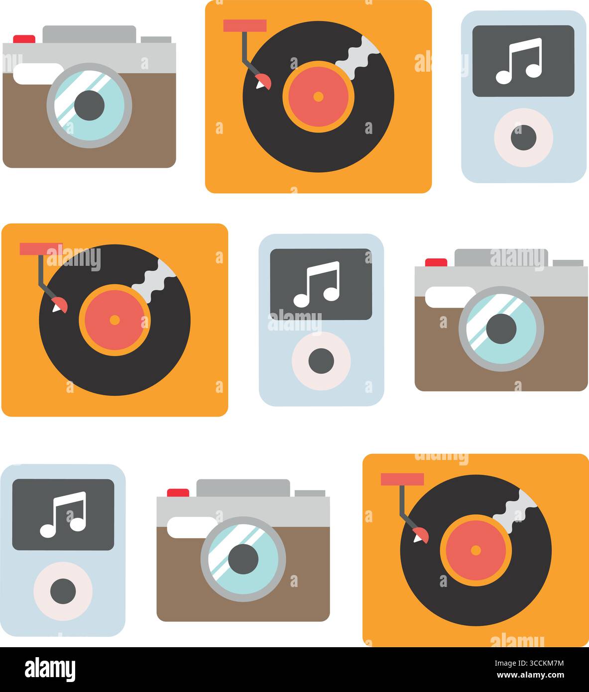 Vintage media devices pattern. Vector Stock Vector Image & Art - Alamy