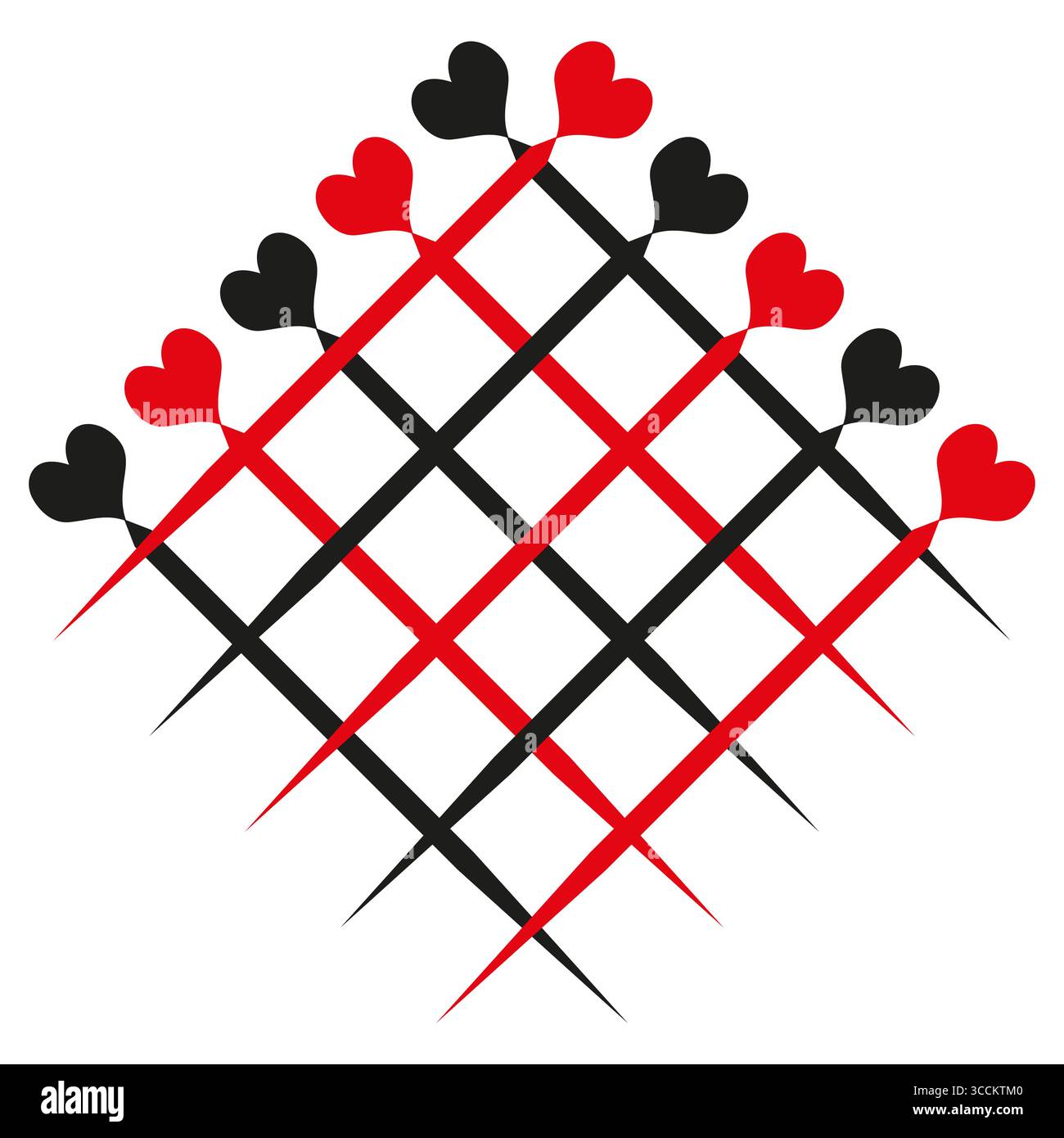 Window Grid Patterns Hart Grid pattern illustration. Red heart symbols. Decorative Vector shape ...