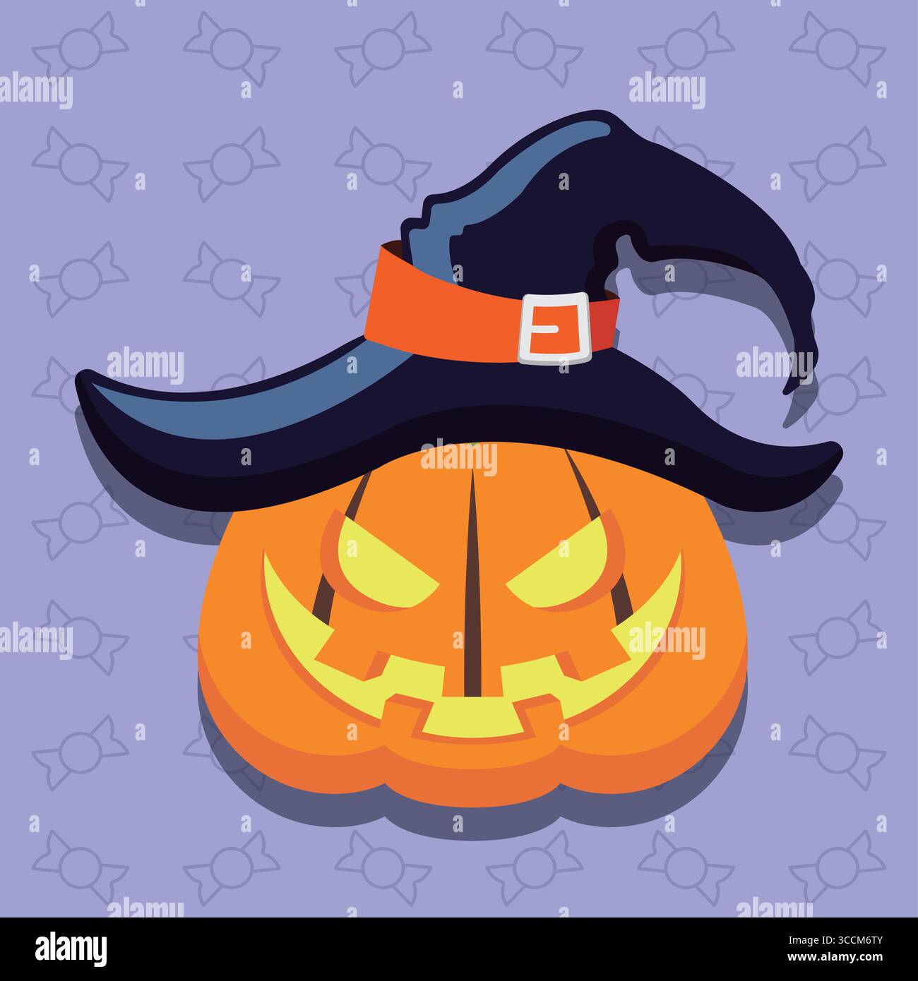 Witch hat pumpkin decoration. Vector Stock Vector Image & Art - Alamy