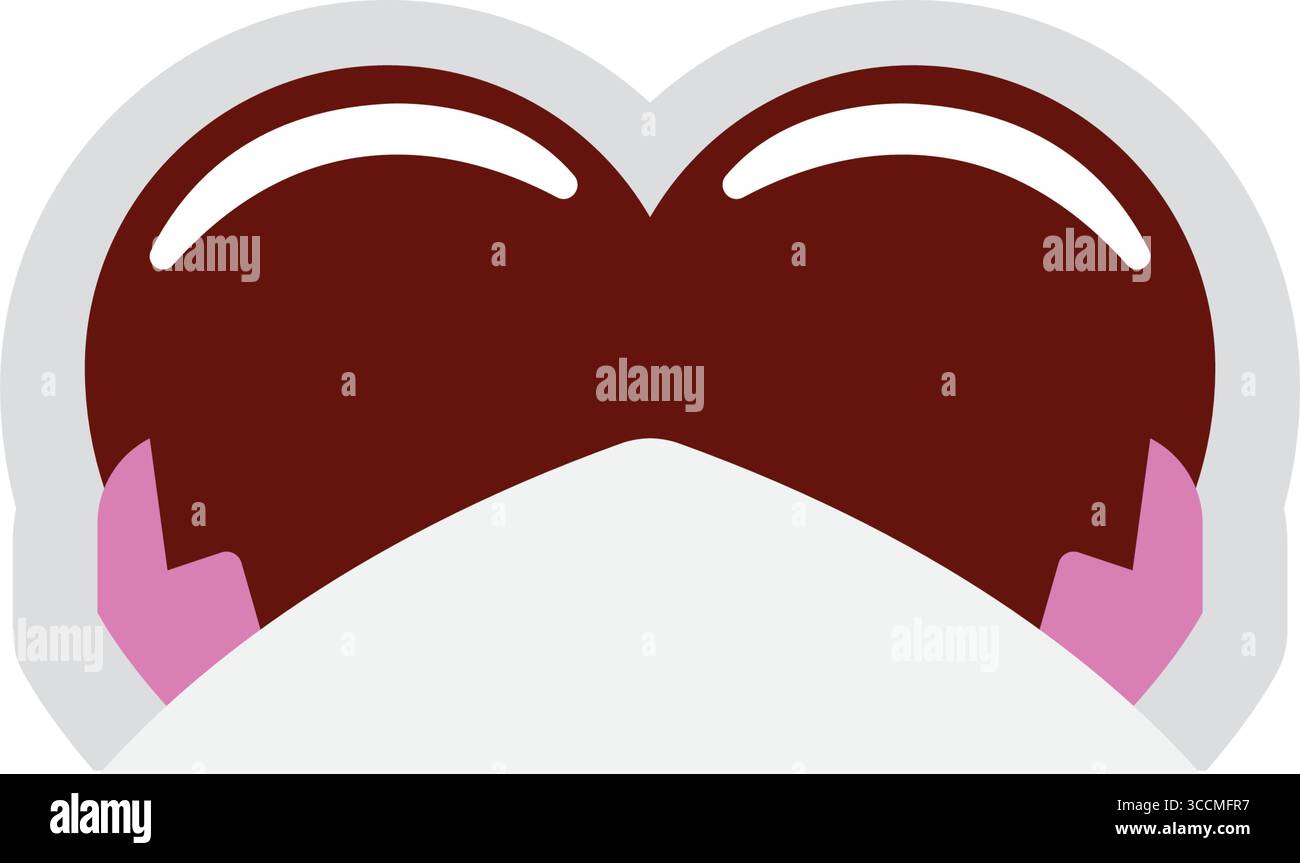 Heart chocolate sticker drizzle. Vector Stock Vector