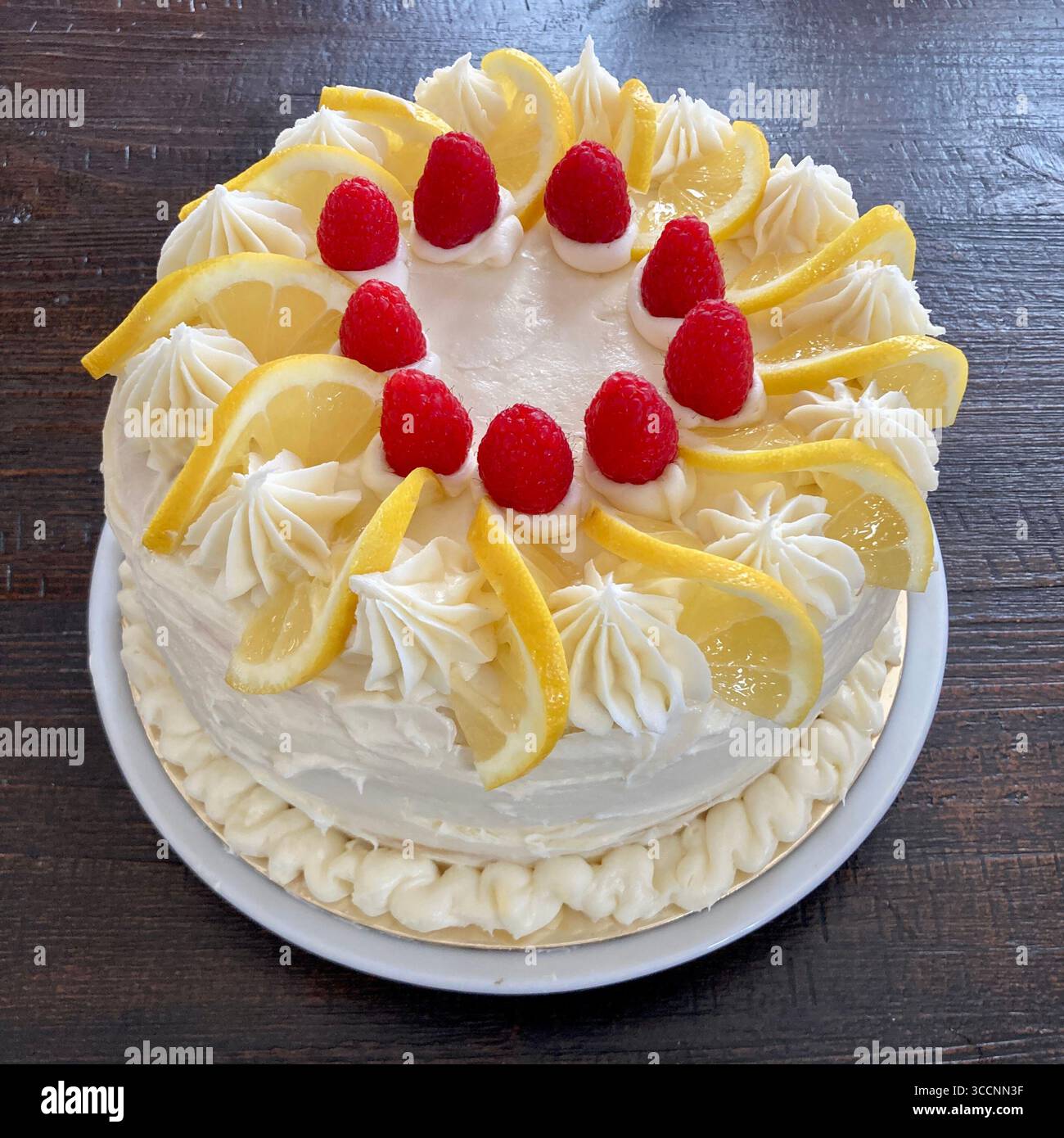 A fancy homemade lemon cake. - Smartphone Captured Stock Image
