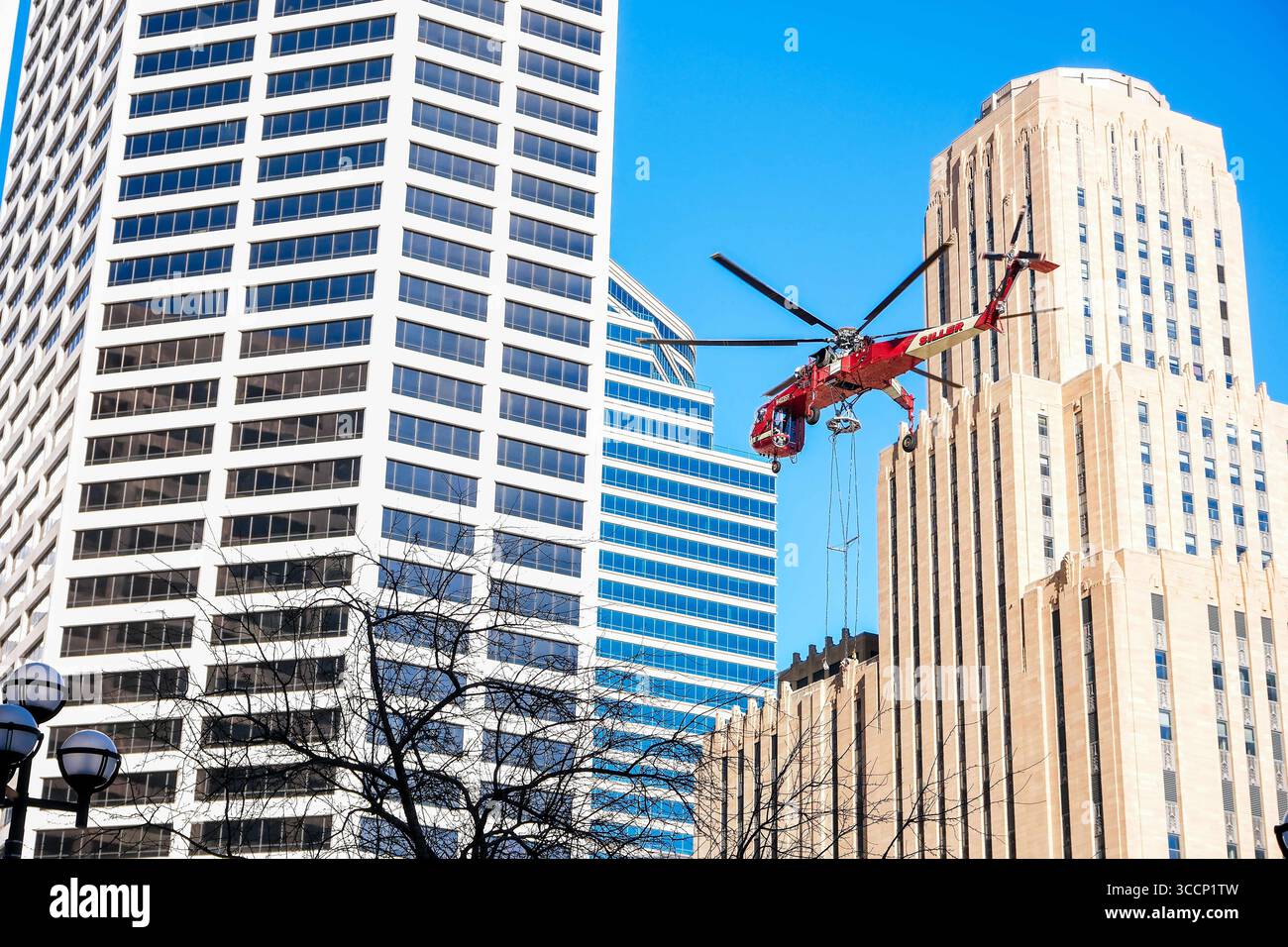 Mn Heli February 26, 2023, Minneapolis, Minnesota, USA: A Sikorsky S-64E ...