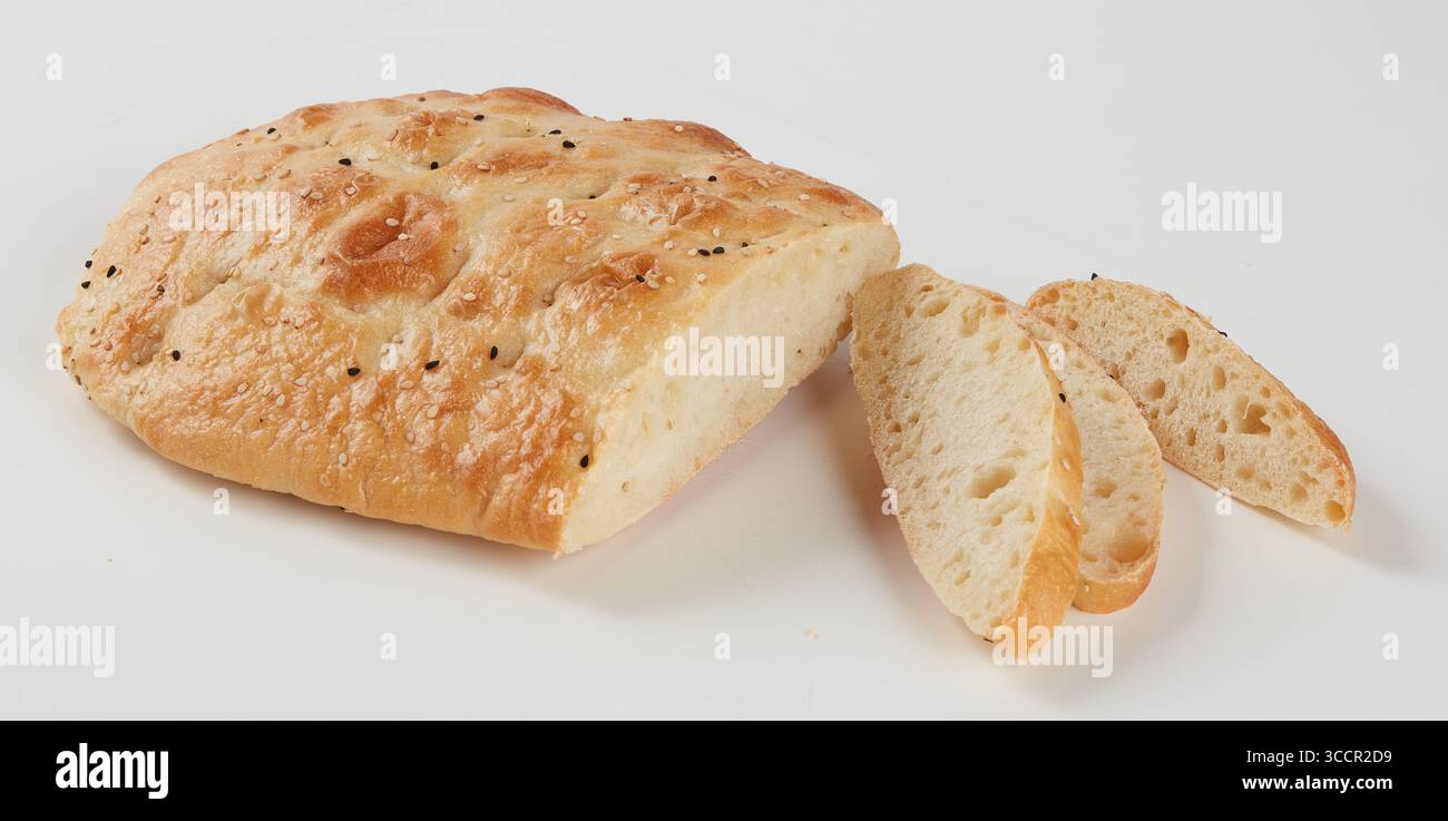 Black sesame bread isolated nature background with clipping path Stock Photo