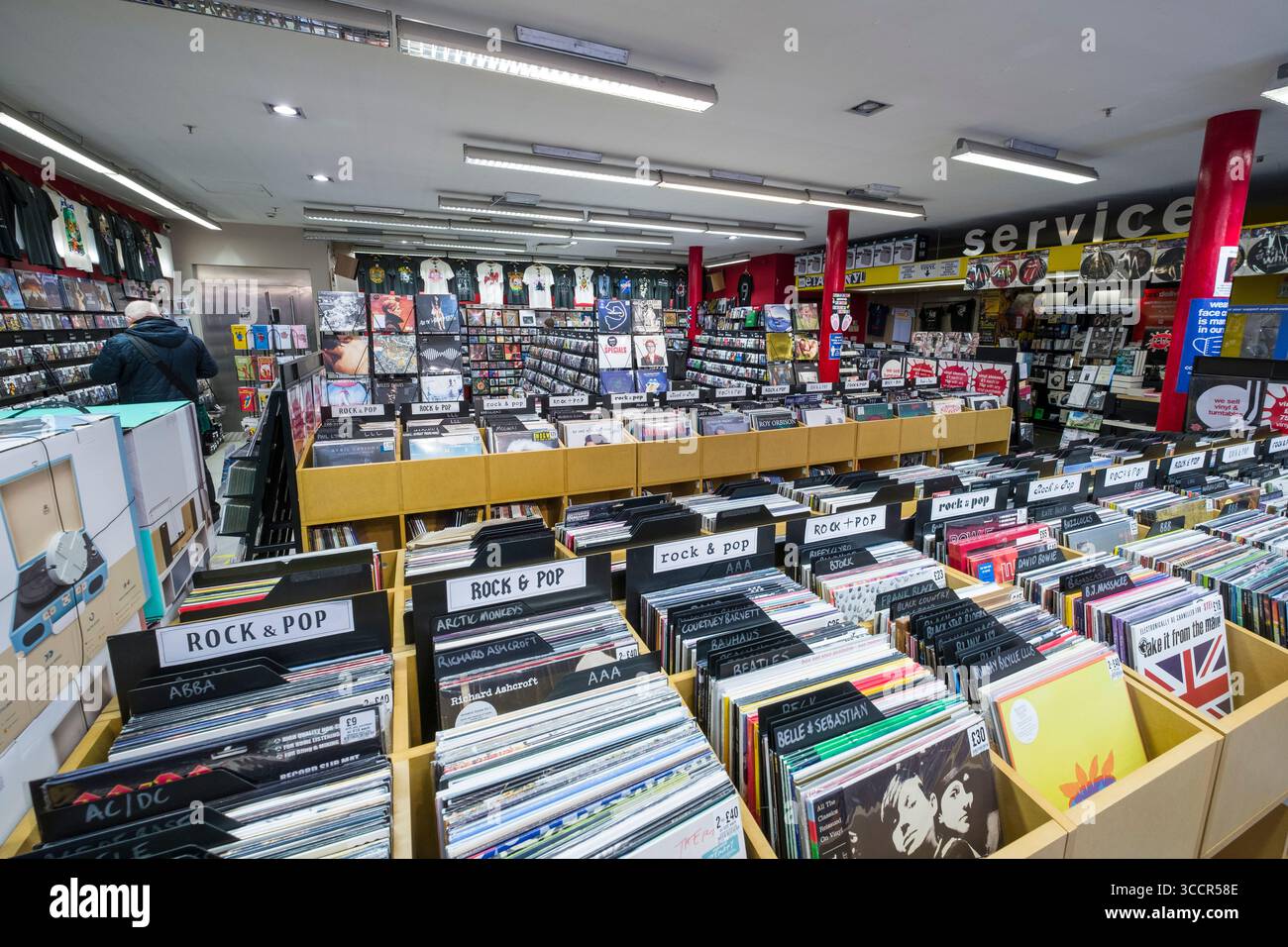 Large selection of vinyl records on display for sale inside FOPP music ...