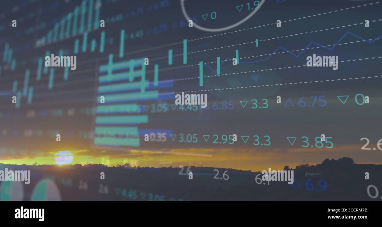 Flowing translucent bar charts hi-res stock photography and images - Alamy