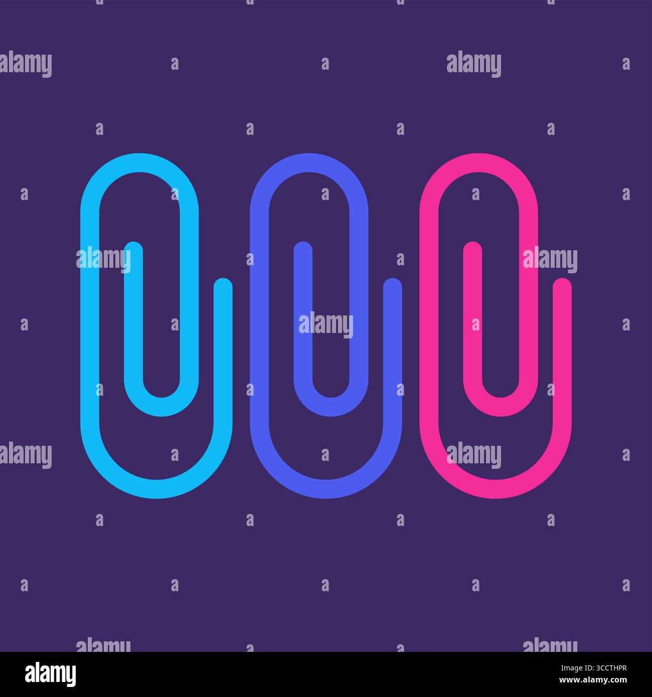 Bright Gradient Paperclip Vector Illustration Stock Vector
