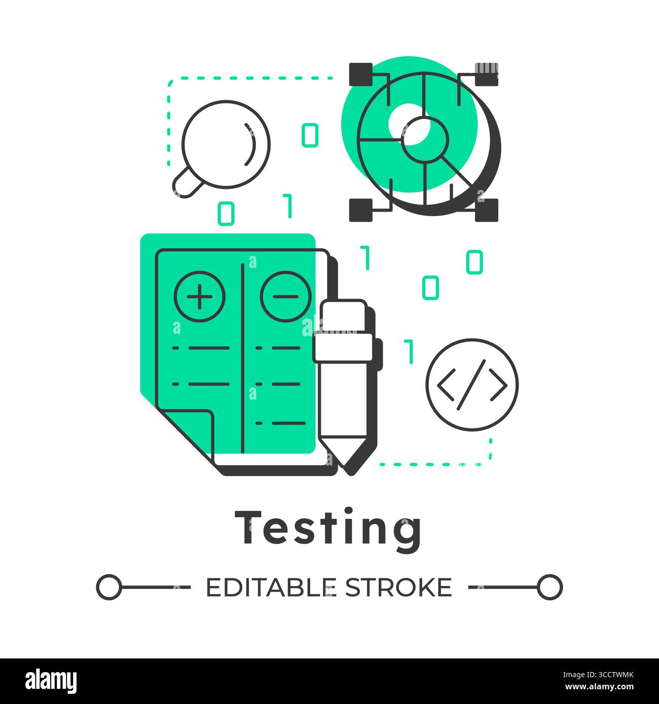 Minimalist flat code programming icon hi-res stock photography and ...