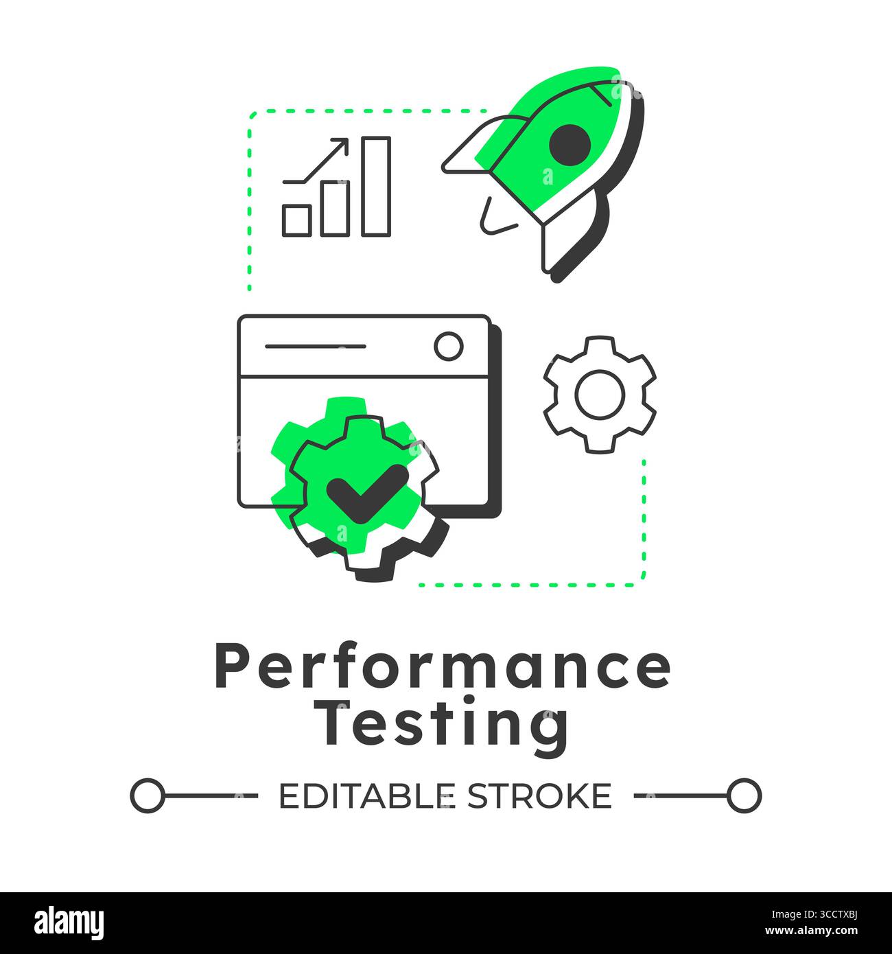 Performance testing modern linear concept icon Stock Vector