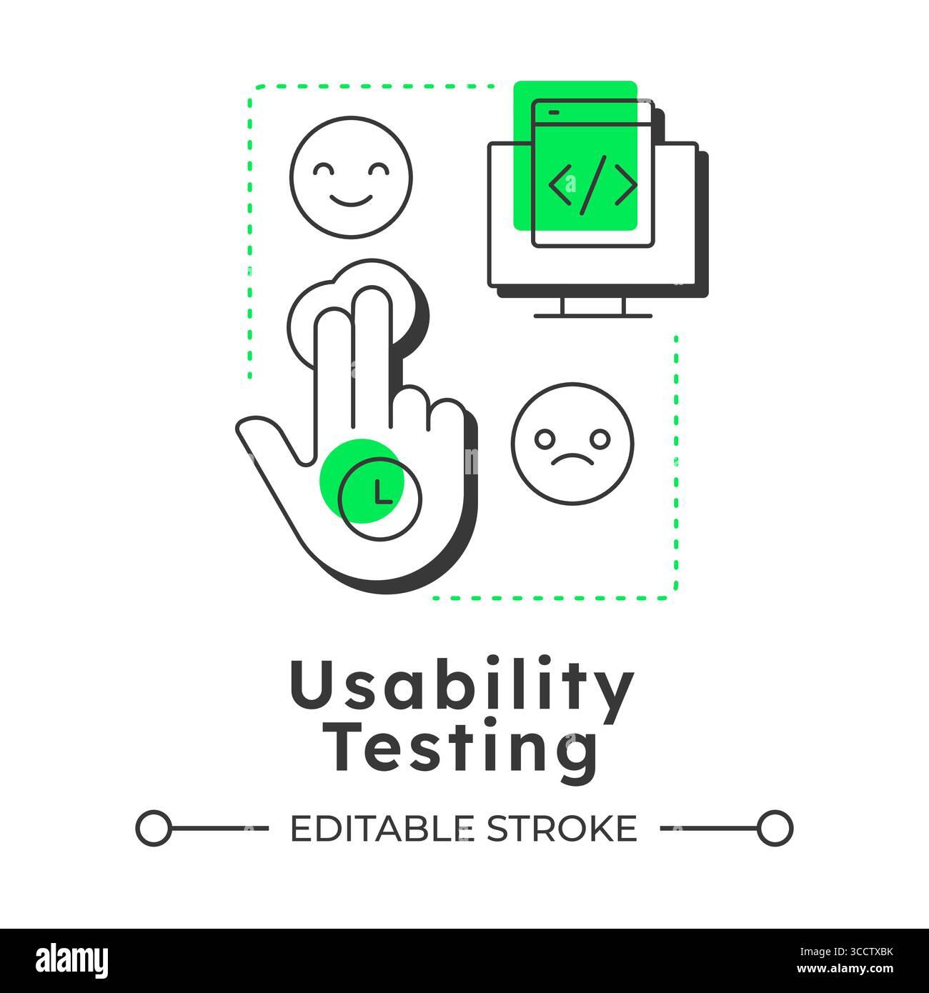 Usability testing modern linear concept icon Stock Vector