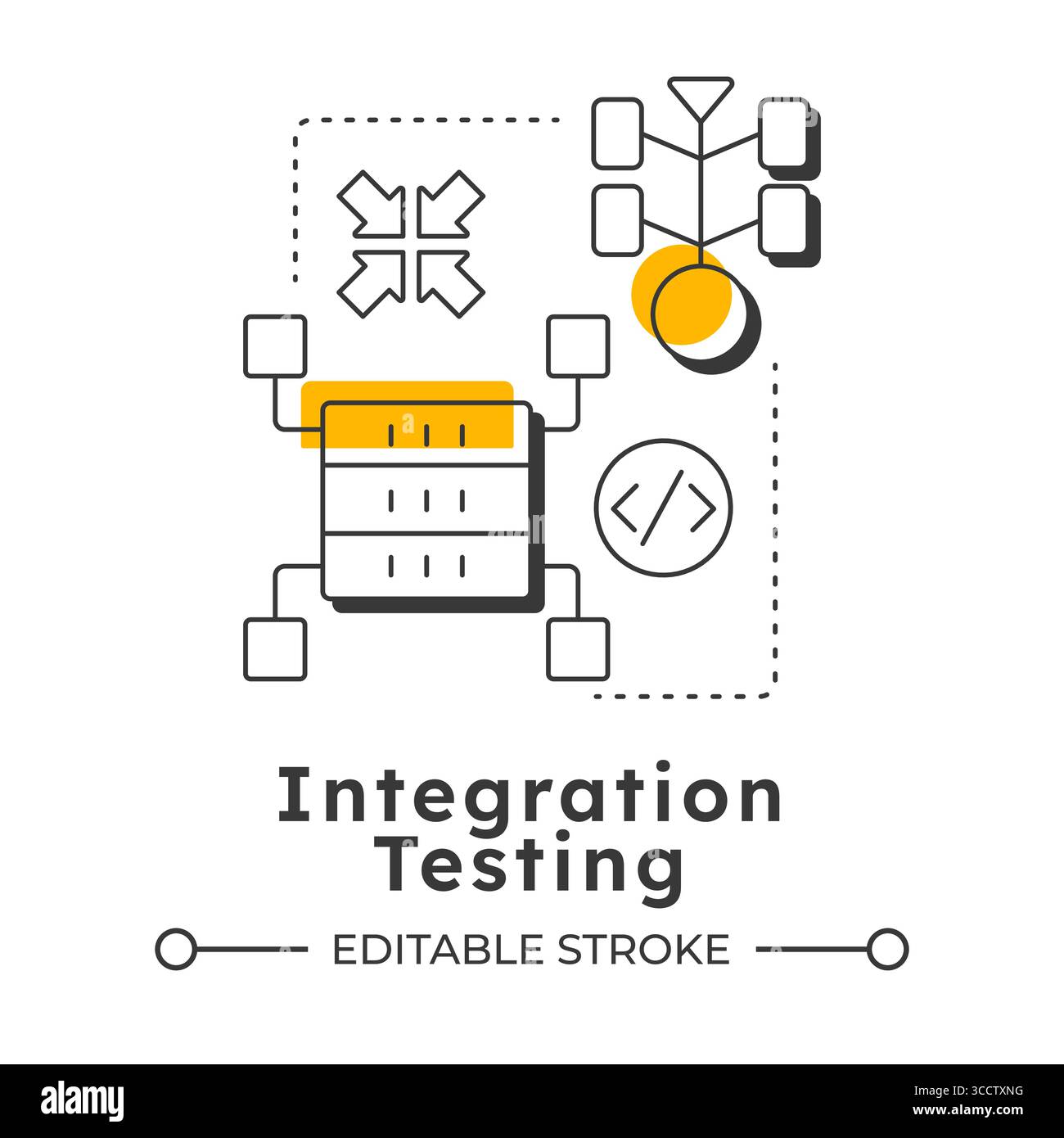 Integration testing modern linear concept icon Stock Vector