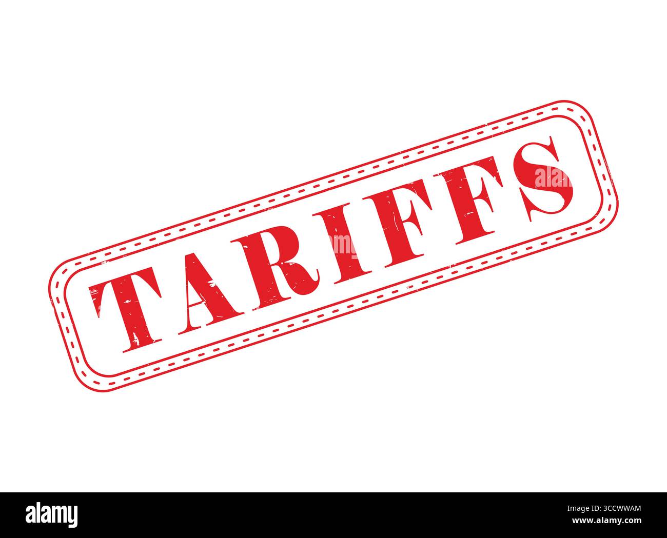 A Tariffs Rubber Stamp Seal with an Outline Stock Vector