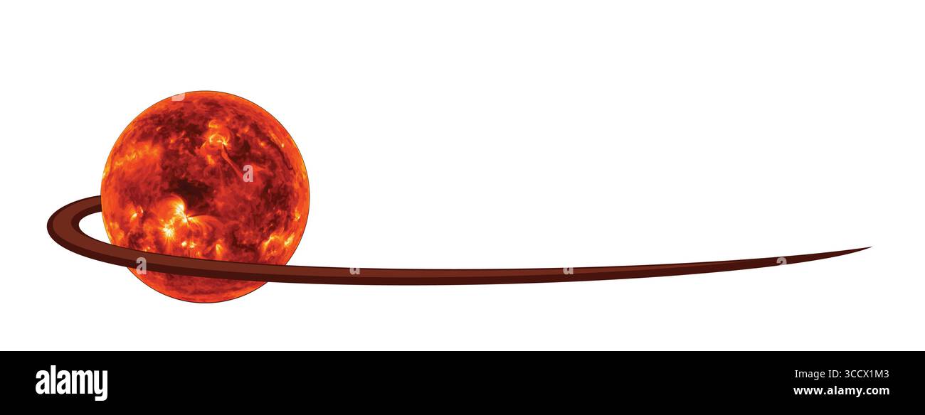 The red sun globe symbol. Stock Vector