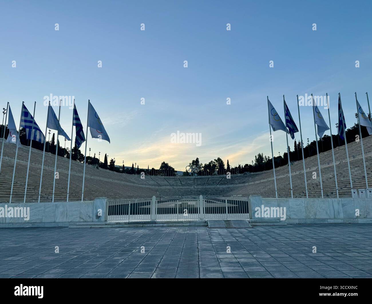 Panathenaic Stadium in Athens, historic site of the first modern Olympic Games in 1896. - Smartphone Captured Stock Image