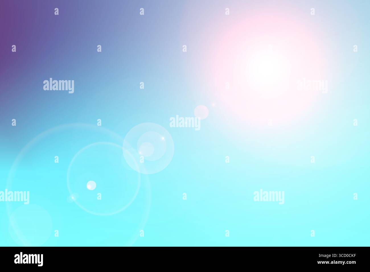 Blurred blue violet background with len flare effect. gradient, bokeh Stock Photo