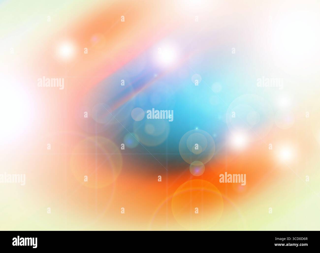 blue orange background with flash effect. gradient, bokeh. Blurred abstract shapes. Stock Photo