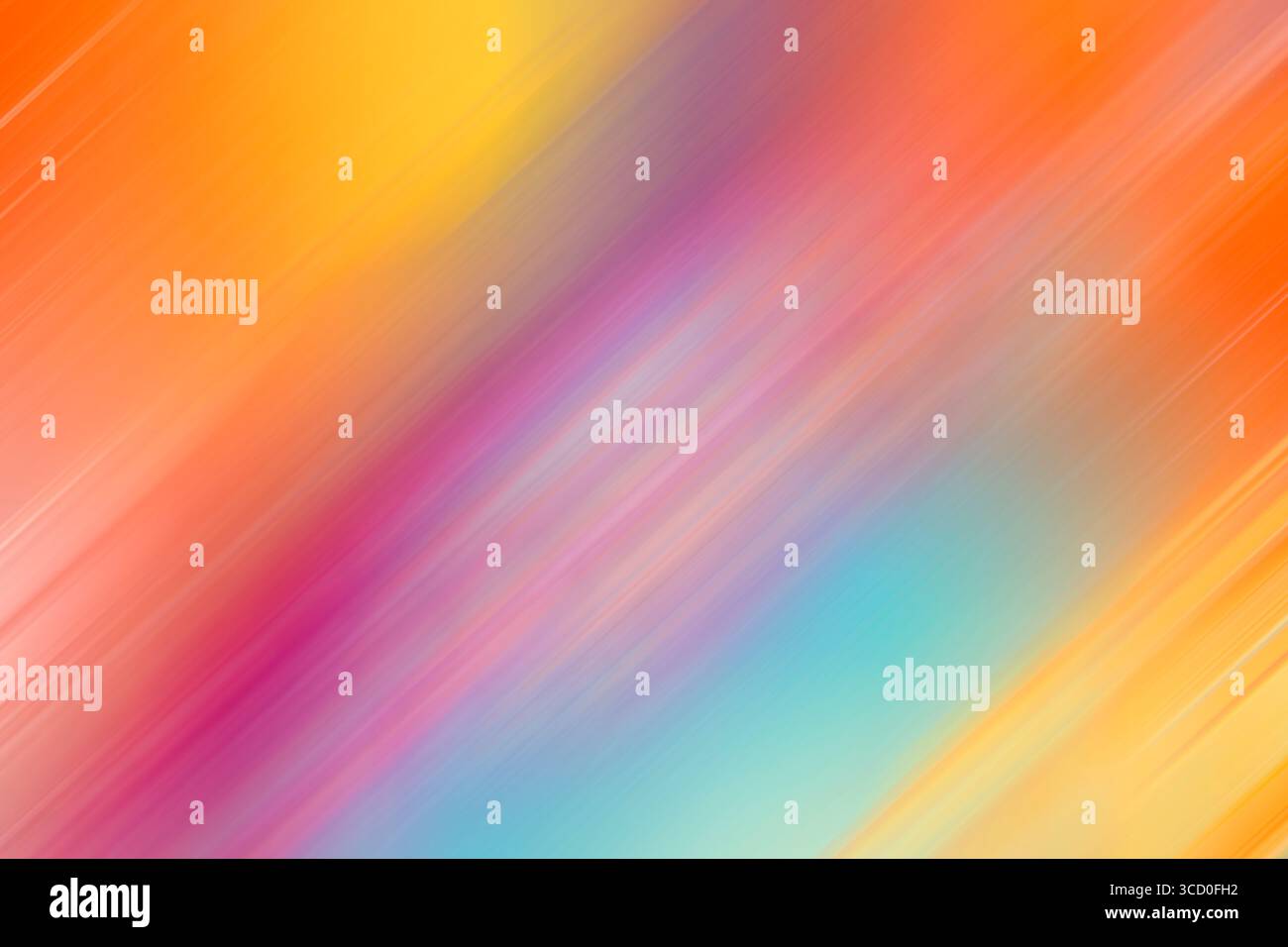 Bright rainbow orange blue gradient background. Various diagonal stripes, blurred Stock Photo