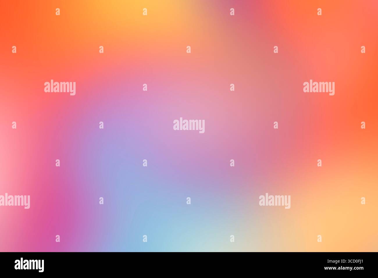 Bright rainbow orange blue gradient background. Various abstract spots. Stock Photo