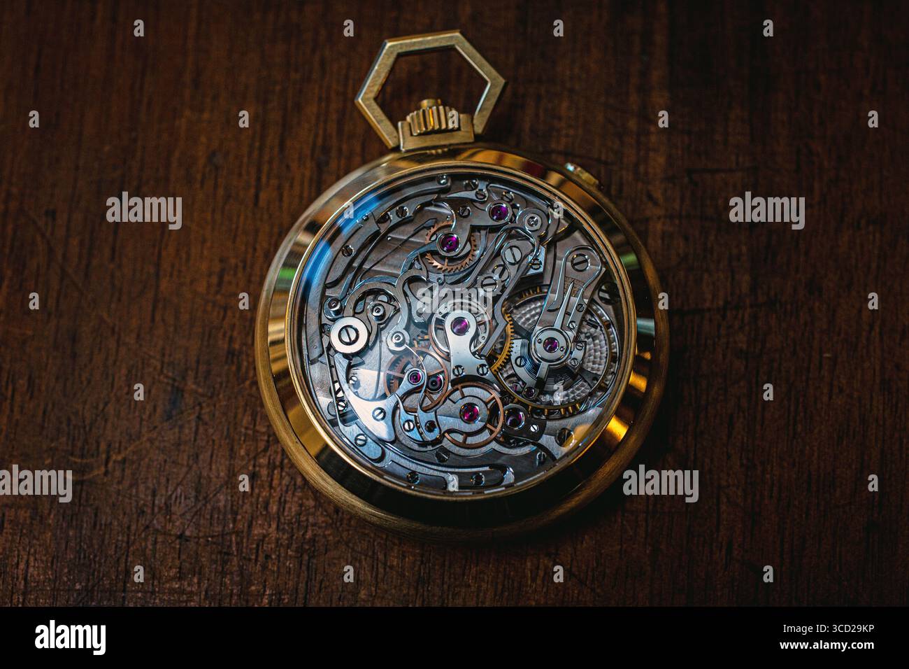 Movement shot of a Philippe Dufour pocket watch Stock Photo