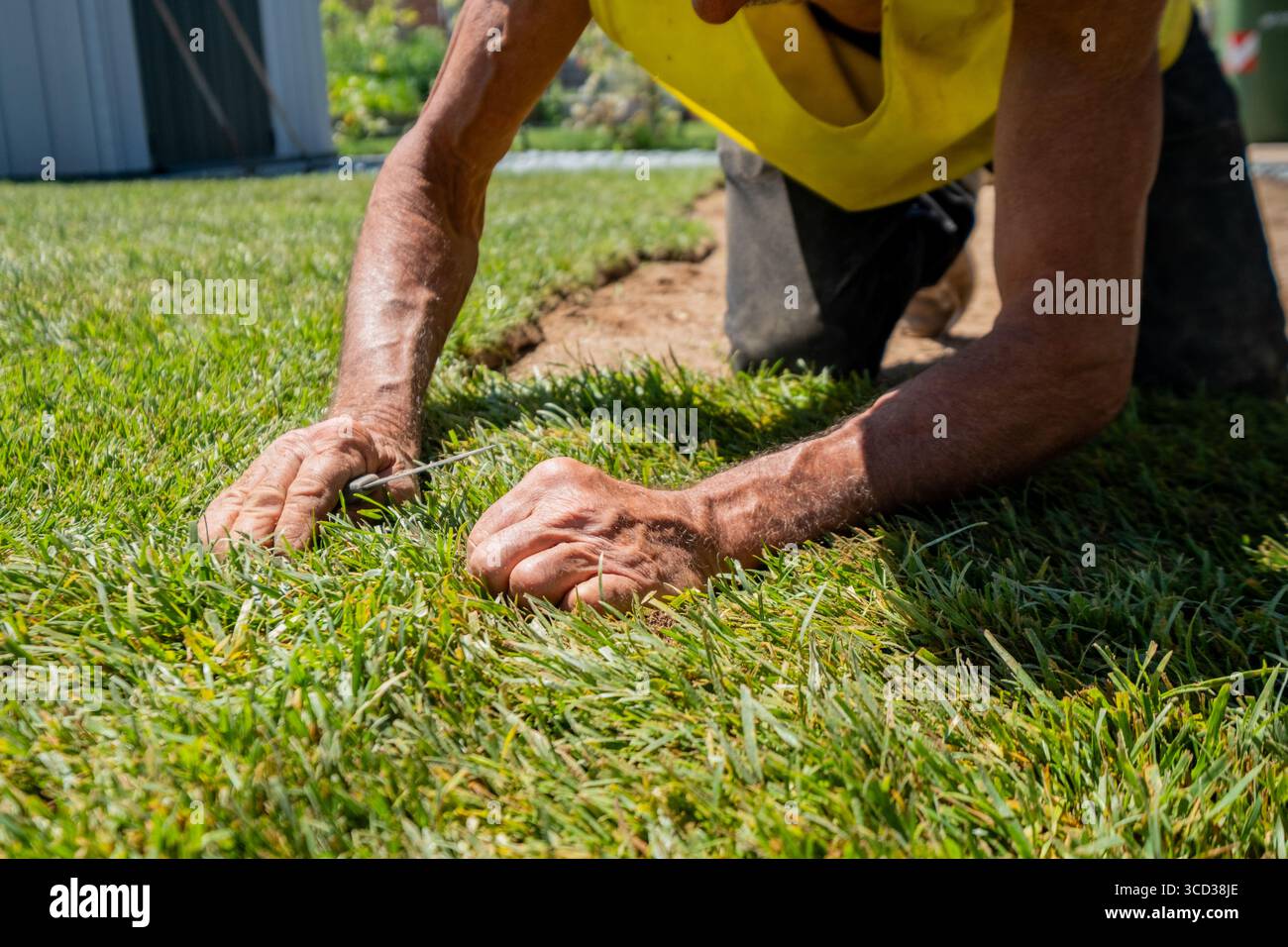 Manual turf setup hi-res stock photography and images - Alamy
