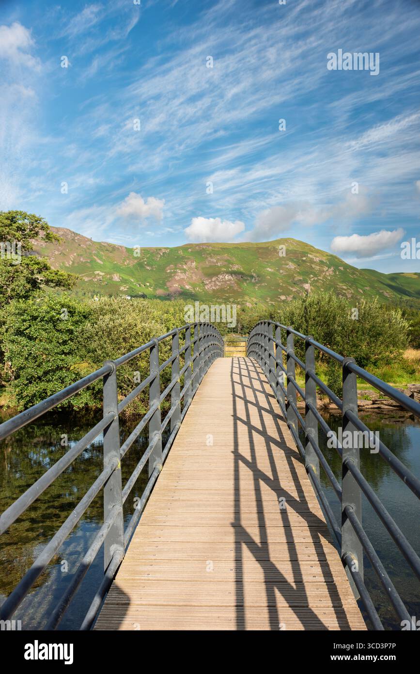 Footbridge over Derwent Water, Lake District Stock Photo