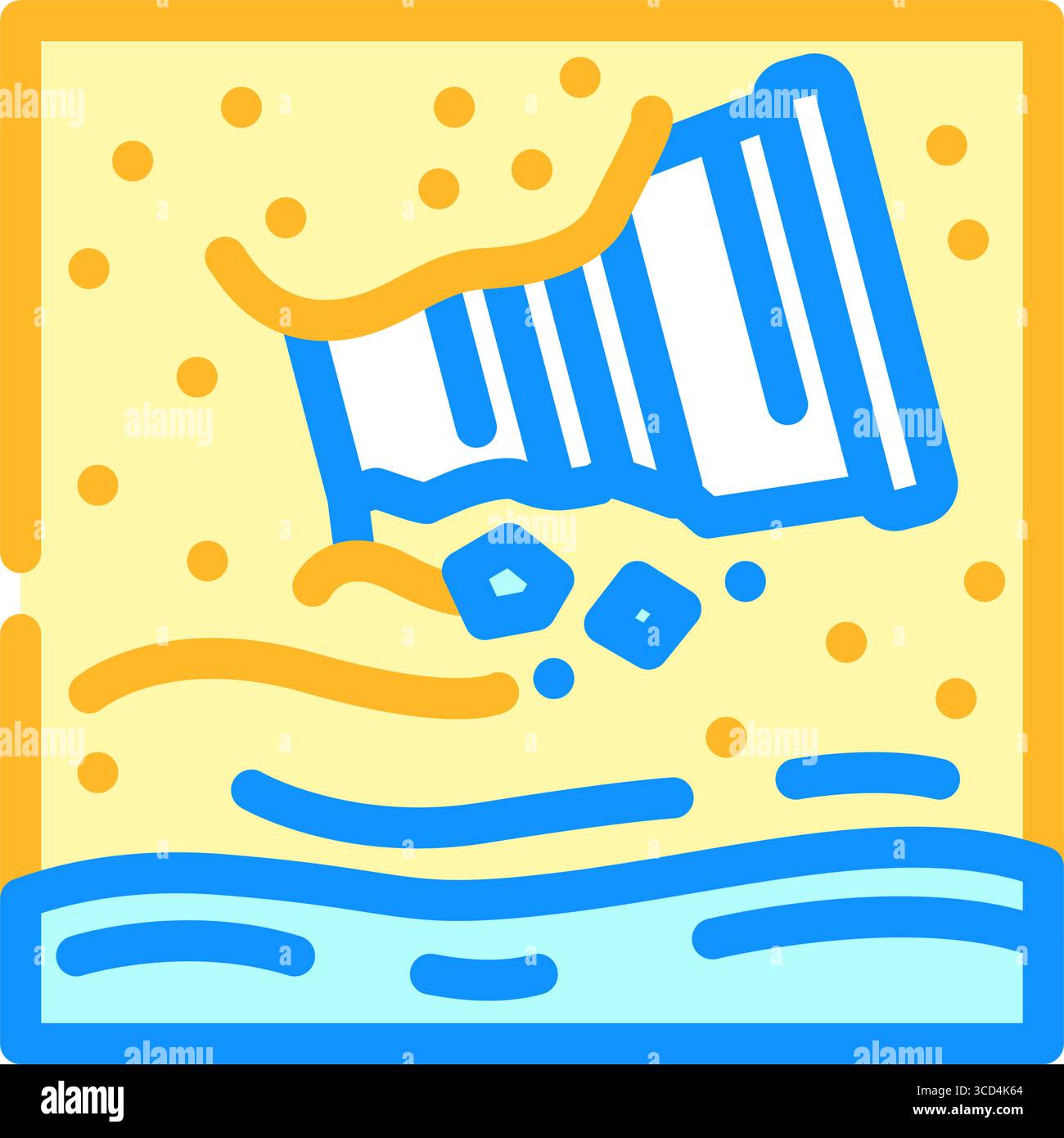 plastic debris beach microplastics color icon vector illustration Stock ...