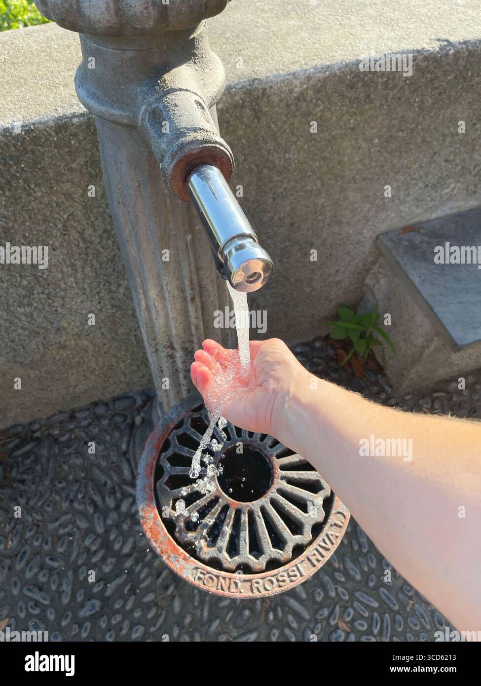 Water Tap Rual Woman scoops water palm tap hi-res stock photography and images - Alamy